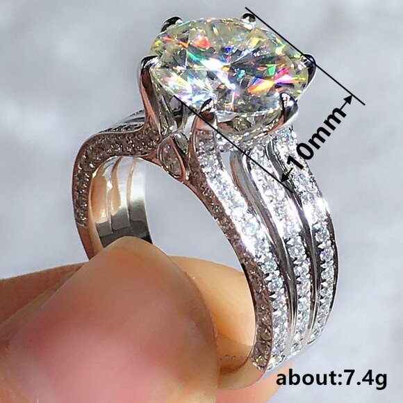 💝 Classic Cubic Zirconia 925 Silver Wedding Ring for Women, FB16FA1037 - Picture 7 of 8